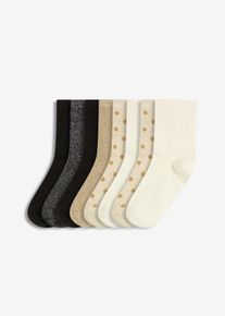 Sokker med lurex og økologisk bomull (8-pack), svart, størrelse 35-38, bonprix
