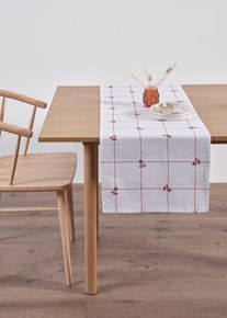 Bordløper i økologisk bomull, beige, størrelse 30x180 cm, bonprix