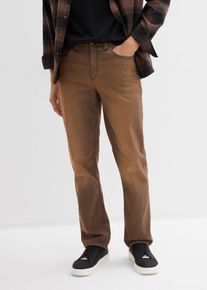 Classic fit-jeans i lett materiale med stretch komfortlinning og vintage-vask, brun, størrelse 32, bonprix