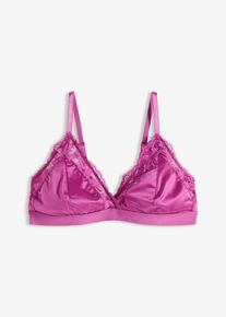 Bralette i materiale med glans, lilla, størrelse 80C, bonprix