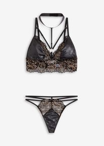 Bralette + stringtruse (2-delt sett), svart, størrelse 48/50 (XL), bonprix