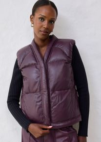 Vattert skinnvest i lammenappa, brun, størrelse 50, bonprix