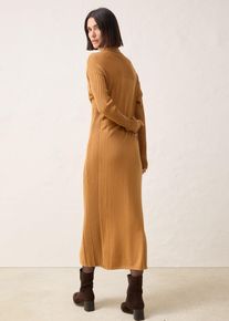 Strikket kjole med merinoull, brun, størrelse 36/38 (S), bonprix