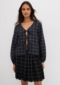 Oversized bluse av myk viskose, svart, størrelse 42, bonprix