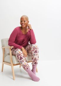 Pyjamas i 100% økologisk bomull, lilla, størrelse 52/54 (XXL), bonprix