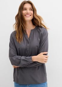Bluse i lett viskose, grå, størrelse 50, bonprix