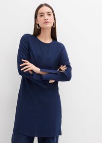 Minikjole i strukturmateriale, blå, størrelse 48, bonprix