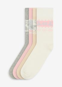 Termosokker (4-pack), hvit, størrelse 39-42, bonprix