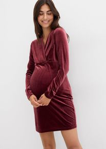 Mamma- og ammekjole av myk fløyel, rød, størrelse 44/46 (L), bonprix