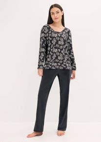 Pyjamas i 100% bomull, svart, størrelse 36/38 (S), bonprix
