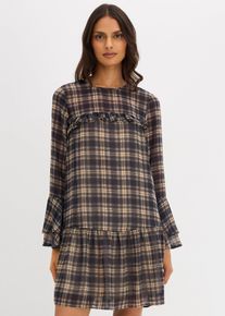 Chiffonkjole med volanger, svart, størrelse 34, bonprix