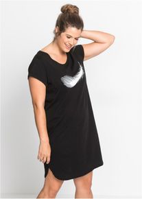 Kort nattkjole i 100% økologisk bomull, lilla, størrelse 52/54 (XXL), bonprix