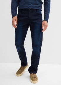 Regular Fit-joggejeans i cargomodell med komfortlinning Straight, blå, størrelse 33, bonprix