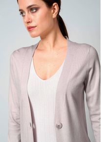 Strickjacke in Maxilänge in hellgrau - Alba Moda