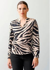 Bluse in Animaldessin in schwarz - Alba Moda