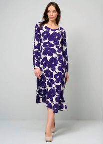 Kleid in weiß / dunkellila - Alba Moda