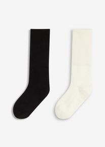 Calzini morbidi con bordo alto (pacco da 2), Bianco, Taglia 35-38, bonprix