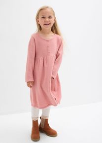 Abito in maglia con abbottonatura decorativa, rosa, Taglia 128/134, bonprix
