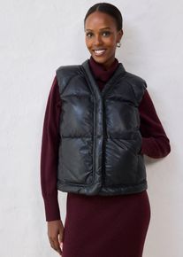 Gilet trapuntato in nappa d'agnello, Nero, Taglia 46, bonprix