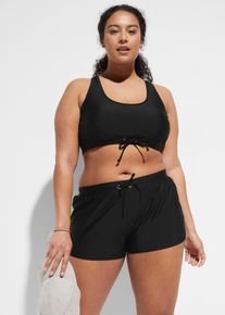 Bikini a bustier con pantaloncini da mare (set 2 pezzi), Nero, Taglia 50, bonprix