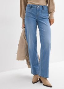 Jeans straight vita media, Blu, Taglia 52, bonprix