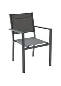 Ambia Garden Stapelsessel , Grau , Metall, Textil , eckig , 55x86x61 cm , Gartenmöbel, Gartensessel