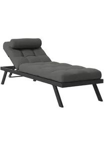 Ambia Garden Garten-Relaxliege , Grau , Metall, Textil , 67x40x199 cm , Rückenlehne verstellbar , Gartenmöbel, Gartenliegen, Sonnenliegen