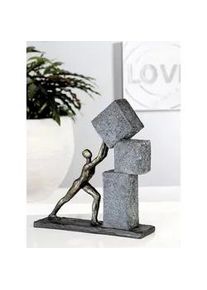Skulptur , Grau, Silberfarben , Kunststoff , 28x30.5x7 cm , stehend , Dekoration, Dekofiguren & Skulpturen, Skulpturen