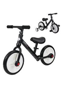 HOMCOM Kinder Laufrad Kinderfahrrad Stützräder Pedale 2-in-1 2-5 Jahre Kunststoff , Schwarz , 36x54x85 cm , Outdoor Spielzeug, Kinderfahrzeuge