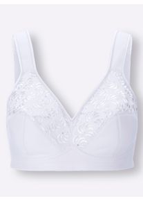 Speidel Damen BH ohne B&uuml;gel in Baumwoll-Qualit&auml;t in wei&szlig; ,Gr&ouml;&szlig;e 100D, Witt, 80% Baumwolle, 17% Polyester, 3% Elasthan