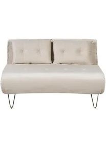 Beliani 2-Sitzer-Schlafsofa Samtstoff beige Vestfold , Goldfarben, Beige , Textil , 130x81x78 cm , Wohnzimmer, Sofas & Couches, Schlafsofas