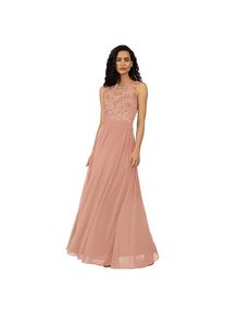 Apart Fashion, Damen, Kleider, Formelles Abendkleid mit integrierten Cups, Blumenkant und Perlenverzierung, Rosa, (36)