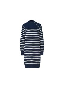 Tchibo - Gestreiftes Strickkleid mit Knopfdetail - Damen - Gr. M - dunkelblau/gestreift