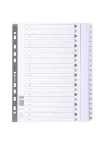 Exacompta - Cod. MWD1-20Z-EW - Divisori per raccoglitori ad anelli con 20 tasti alfabetici plastificati A-Z -Cartoncino bianco 160 gr A4 maxi - 15 pz.