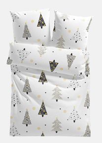 bonprix Lenjerie de pat cu brazi, alb, 1x 80/80 cm, 1x 135/200 cm