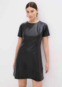 bonprix Femei Rochie scurtă din imitație de piele, negru, 42