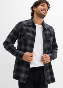 bonprix Koszula flanelowa z czystej bawełny, czarny, 41/42 (L)