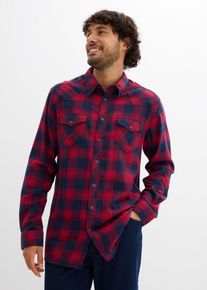 bonprix Cămașă din finet din bumbac 100%, roşu, 45/46 (XXL)