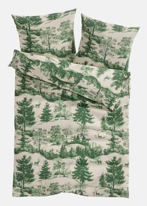 bonprix Lenjerie de pat cu peisaj de pădure, verde, 1x 80/80 cm, 1x 135/200 cm