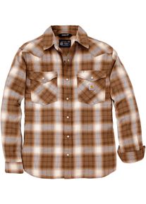 Carhartt Montana Rugged Flex Snap Front, shirt , color: Brown/Beige/Orange (Brn) , size: XXL