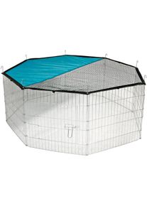 KERBL Pet Freigehege, verzinkt, 8 Gitter 57 x 56 cm, mit Netz und Tür