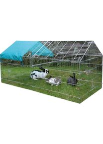 KERBL Pet Freilaufgehege, verzinkt, mit Sonnenschutz, 220x103x103cm