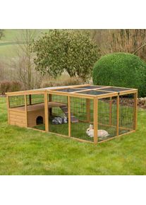 KERBL Pet Freilaufgehege mit Plastikdach & Ausbruchsperre 220x115x75cm