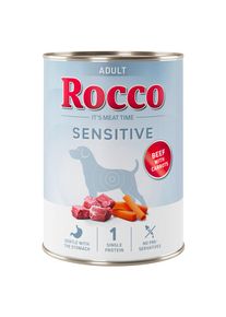 24x400g Rocco Sensitive bœuf et carottes pâtée pour chien