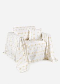 Dessus de lit avec nœuds - blanc - taille 210x140 cm - 100% coton - bonprix