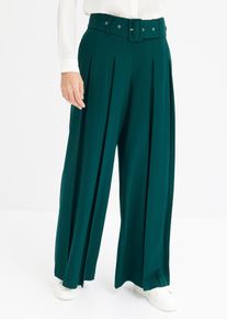 Pantalon de tailleur fluide en viscose mélangée - vert - taille 40 - bonprix