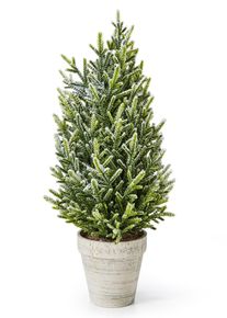 Sapin de Noël enneigé artificiel en pot - vert - taille 50 cm - bonprix