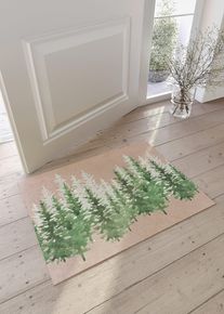 Paillasson avec motif de forêt hivernale - vert - taille 38x59 cm - bonprix