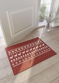 Paillasson avec imprim&eacute; de No&euml;l - rouge - taille 35x55 cm - bonprix