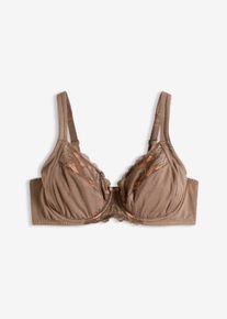 Soutien-gorge &agrave; armatures et bretelles rembourr&eacute;es - marron - taille 115D avec coton - bonprix